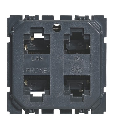 Prise quadruple RJ45 STP multimédia Céliane réseau Optimum auto