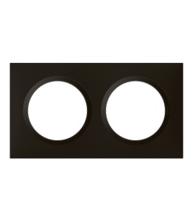 Plaque carrée dooxie 2 postes finition noir velours mat