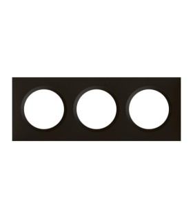 Plaque carrée dooxie 3 postes finition noir velours mat