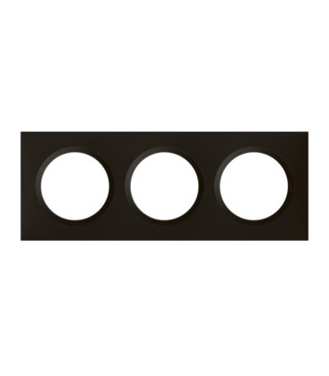 Plaque carrée dooxie 3 postes finition noir velours mat