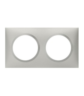 Plaque carrée dooxie 2 postes finition effet aluminium