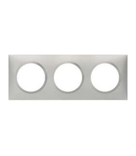 Plaque carrée dooxie 3 postes finition effet aluminium
