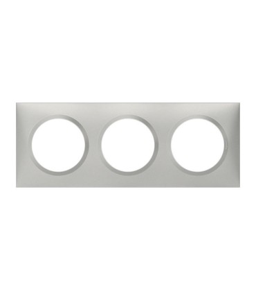 Plaque carrée dooxie 3 postes finition effet aluminium