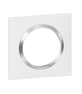 Plaque de finition Dooxie Blanc & Chrome - 1 poste / Legrand