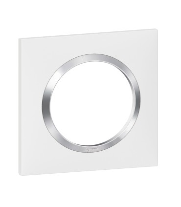 Plaque de finition Dooxie Blanc & Chrome - 1 poste / Legrand