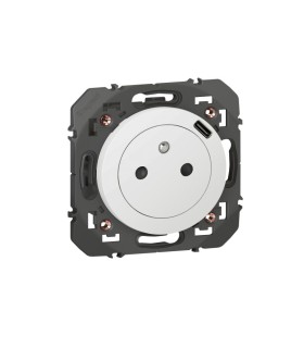 Prise Surface Dooxie avec chargeur USB Type-C intégré blanc