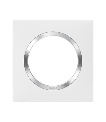 Plaque de finition Dooxie Blanc & Chrome - 1 poste / Legrand