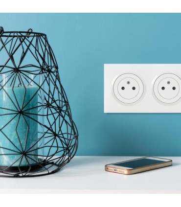 Kit double prises de courant 2P+T Surface Dooxie 16A précâblées blanc