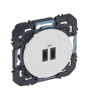 Double chargeur USB Type C Dooxie 3A 15W Blanc