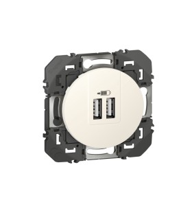 Double chargeur USB Type A Dooxie 3A 15W blanc