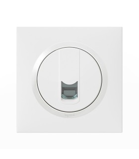 Prise blindée RJ45 catégorie 5e FTP dooxie one livrée avec plaque carrée blanche