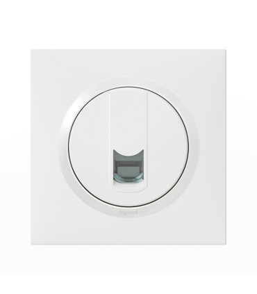 Prise blindée RJ45 catégorie 5e FTP dooxie one livrée avec plaque carrée blanche
