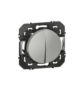 Double interrupteur ou va-et-vient Dooxie 10AX 250V~ alu