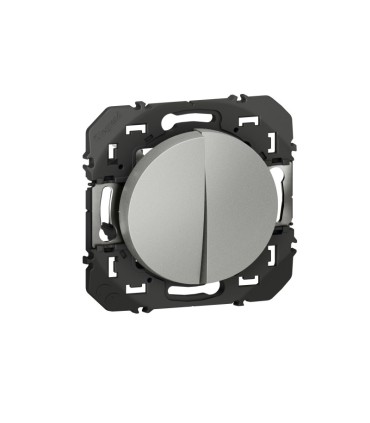 Double interrupteur ou va-et-vient Dooxie 10AX 250V~ alu