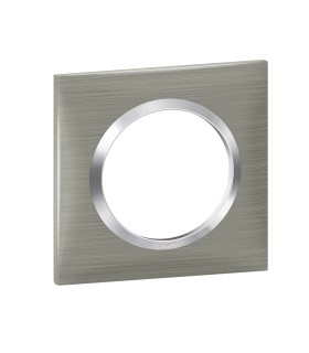 Plaque de finition Dooxie Inox & Chrome - 1 poste / Legrand