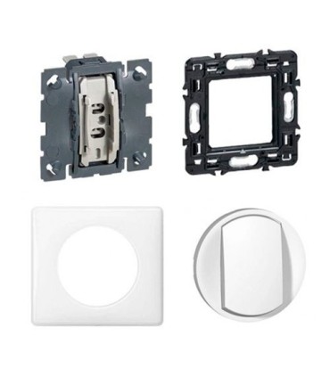 Interrupteur ou Va et vient 10A blanc complet avec support Legrand celiane