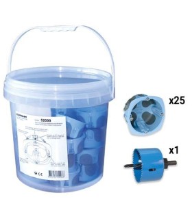 Seau de 25 boîtes d'encastrement Air'métic Eurohm simples étanches à l'air ø 67 P40 + scie cloche