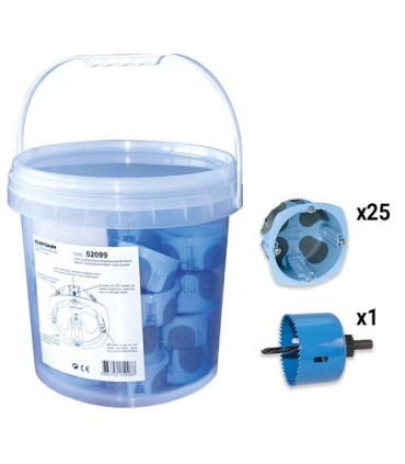 Seau de 25 boîtes d'encastrement Air'métic Eurohm simples étanches à l'air ø 67 P40 + scie cloche