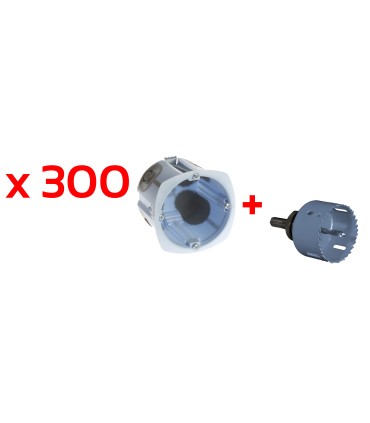 Pack 300 boites encastrement AIR'métic ø 67mm P 50 mm + scie cloche