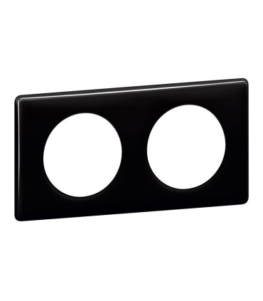 Plaque Céliane 2 postes Laqué noir