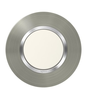Plaque ronde dooxie 1 poste finition effet inox brossé