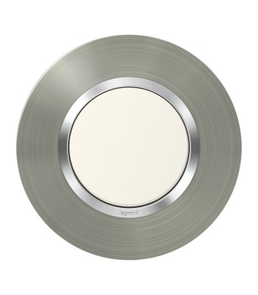 Plaque ronde dooxie 1 poste finition effet inox brossé