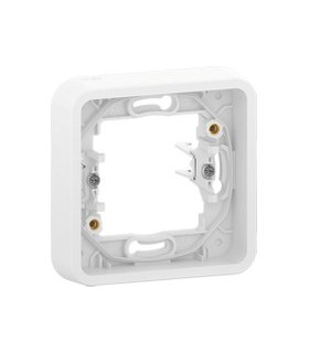 Cadre 1 poste à griffes pour montage encastré Mureva Styl - blanc