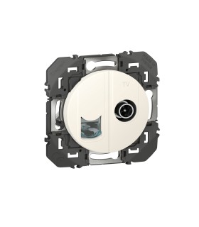 Prise TV + RJ45 cat6 STP Dooxie Blanc / Legrand