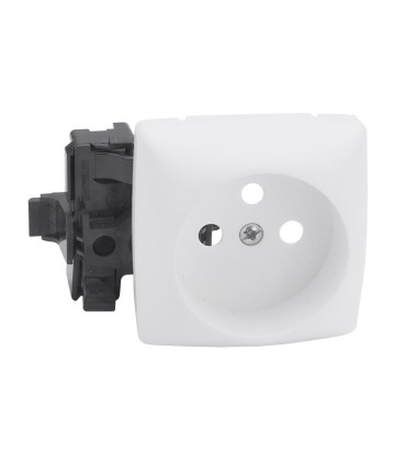Prise 2P+T à bornes automatiques Appareillage saillie composable blanc