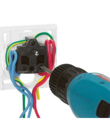 Prise 2P+T à bornes automatiques Appareillage saillie composable blanc