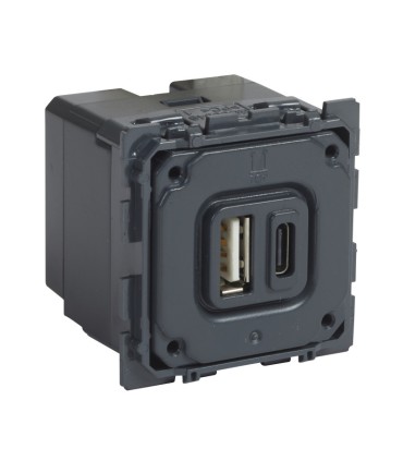 Chargeur double USB Céliane type A et type C 3A