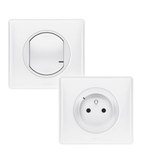 Prêt à poser Céliane créer une prise commandée : prise + cde sans fil - blanc