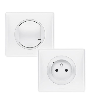 Prêt à poser Céliane créer une prise commandée : prise + cde sans fil - blanc