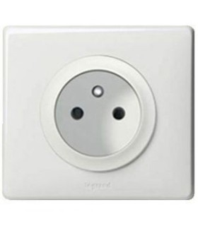 Prise de courant standard avec terre Legrand céliane blanc complet