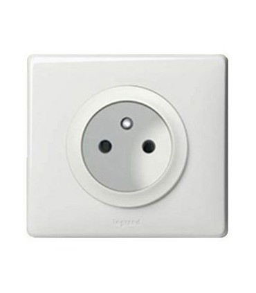 Prise de courant standard avec terre Legrand céliane blanc complet
