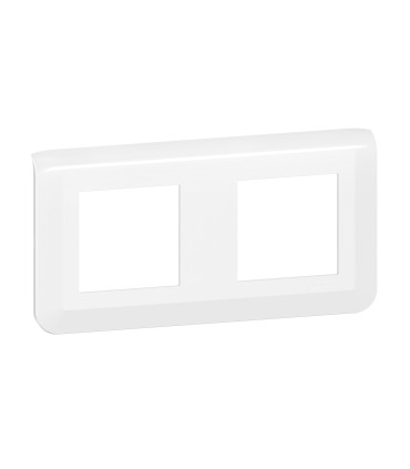Plaque 2 Postes Horizontale Mosaic blanc 2x2 modules