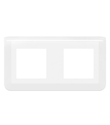 Plaque 2 Postes Horizontale Mosaic blanc 2x2 modules
