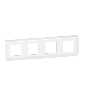 Plaque 4 Postes Horizontale Mosaic blanc 4x2 modules