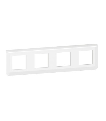 Plaque 4 Postes Horizontale Mosaic blanc 4x2 modules
