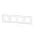 Plaque 4 Postes Horizontale Mosaic blanc 4x2 modules