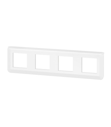 Plaque 4 Postes Horizontale Mosaic blanc 4x2 modules