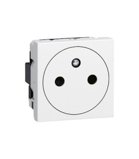 Prise 2P+T Affleurante Mosaic 2 modules - blanc