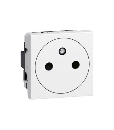 Prise 2P+T Affleurante Mosaic 2 modules - blanc