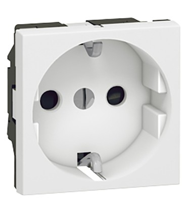 Prise  Mosaic 2P+T  std germanique - bornes à vis - 2 modules - blanc