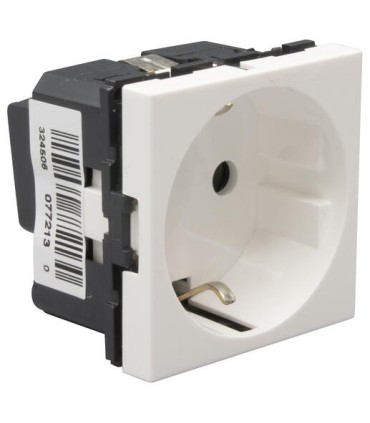 Prise  Mosaic 2P+T  std germanique - bornes à vis - 2 modules - blanc