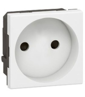 Prise 2P Mosaic Sans terre - 2 modules - blanc