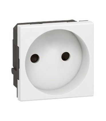 Prise 2P Mosaic Sans terre - 2 modules - blanc