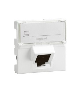 RJ45 Mosaic Cat 6 FTP Inclinée 45°- 2 Modules Blanc