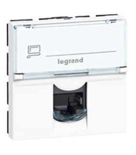 Prise téléphone RJ 11 Mosaic 4 contacts - 2 modules - blanc