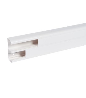 Goulotte Mosaic 50x130 à clippage direct 2 compartiments- couv 45 mm - L. 2,5 m - blanc